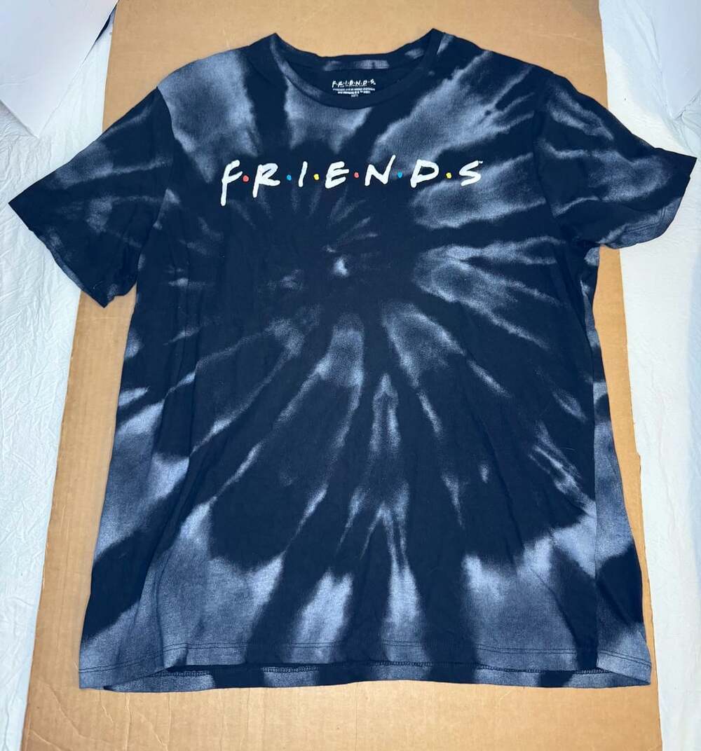 Friends TV Show Logo Tie Dye T-Shirt Black Gray XL